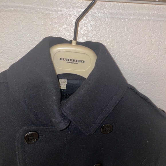 BURBERRY Kensington Black Wool Cashmere Double Breasted Trench Size 4 - Picture 4 of 15